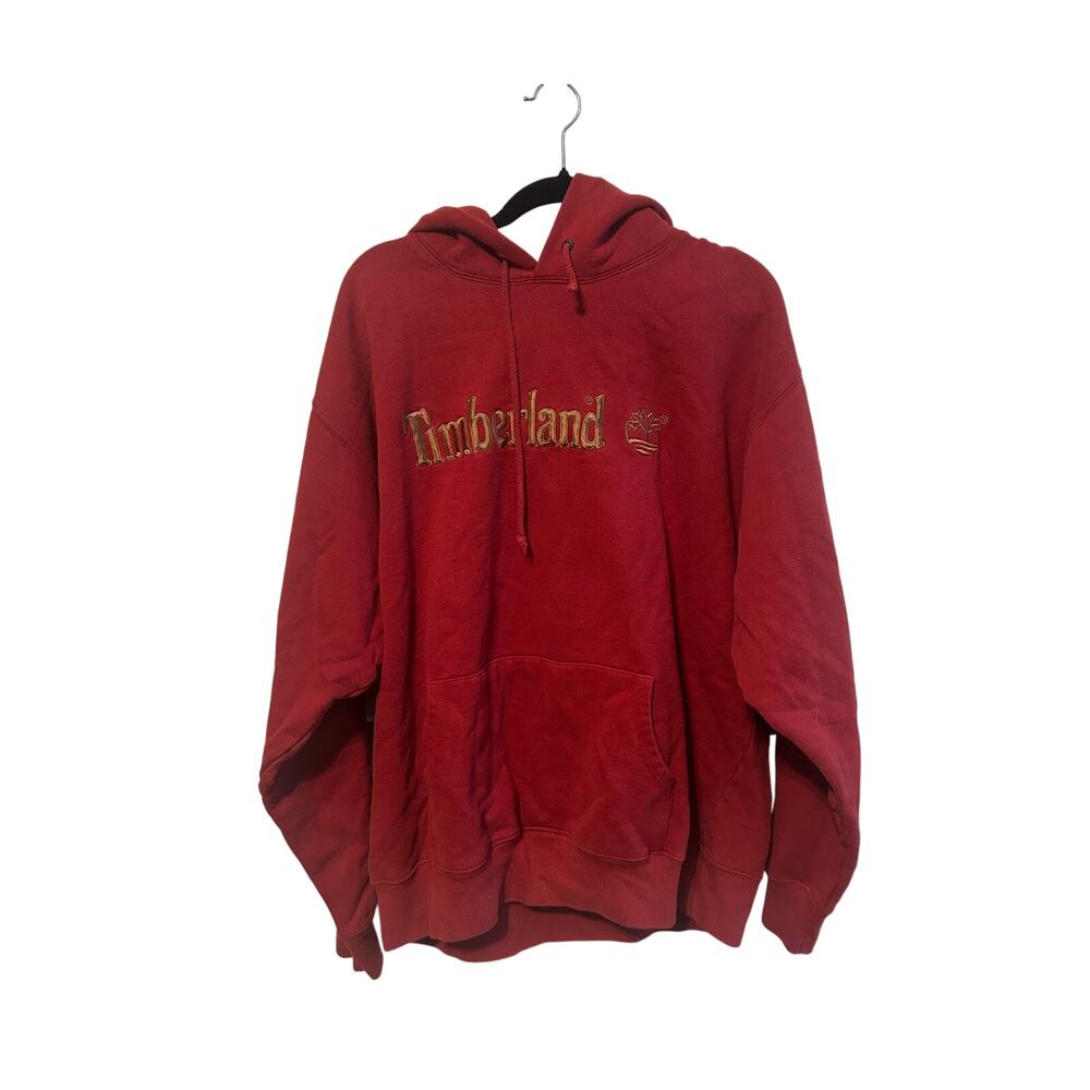 Vintage Timberland Hoodie Red with Logo